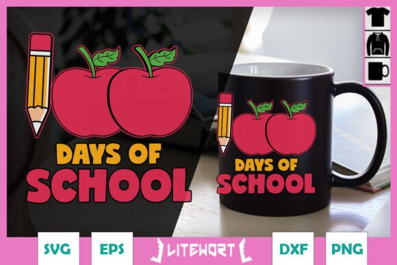 100 Days School Apple SVG: Graphics for Crafts