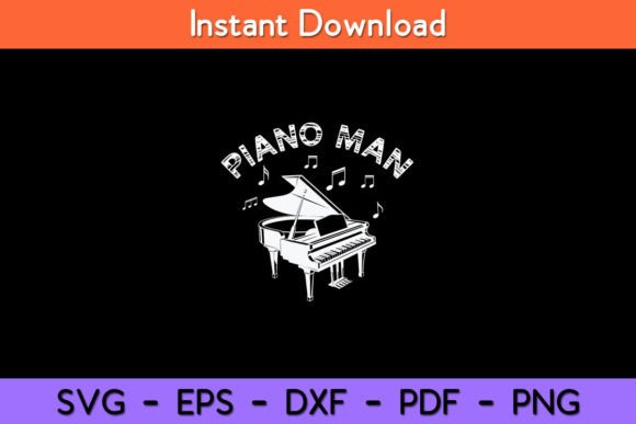 Baby Grand Piano Man Teacher Student Graphics for Crafts