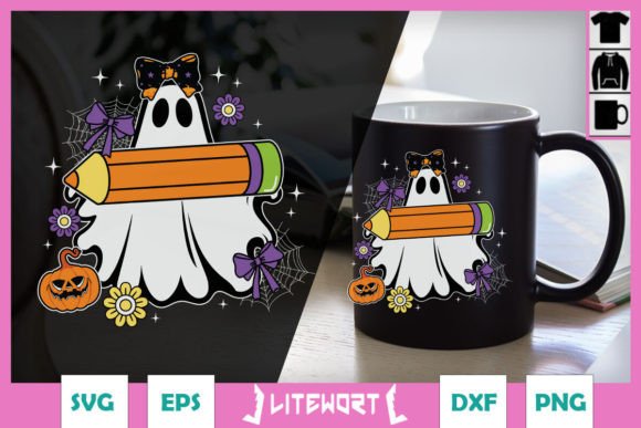 Floral Halloween Teacher SVG for Crafts & Graphics