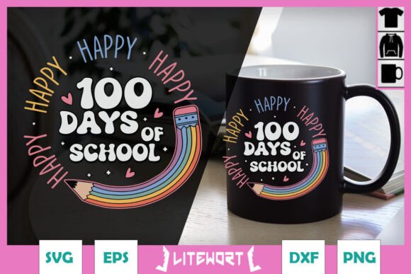 Groovy 100 Days Graphics for Crafts & Branding