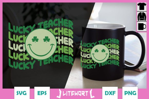 Groovy Lucky Teacher SVG for Crafts and Graphics