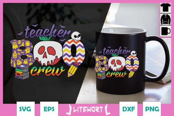 Halloween Teacher Boo Crew SVG: Graphics for Crafts