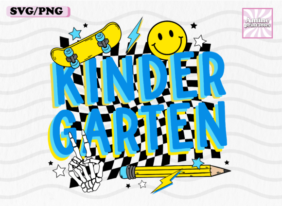 Kindergarten Retro Boy Pencil: Graphics for Crafts