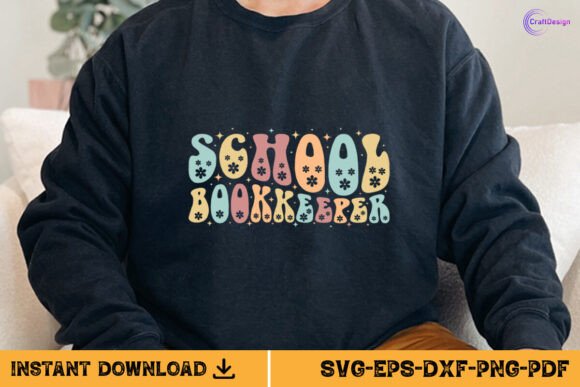 Retro School Bookkeeper SVG for Graphics & Crafts