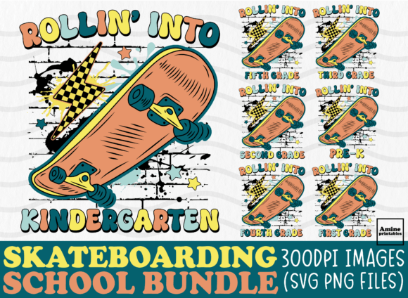 Retro Skating Boy: Graphics for Crafts