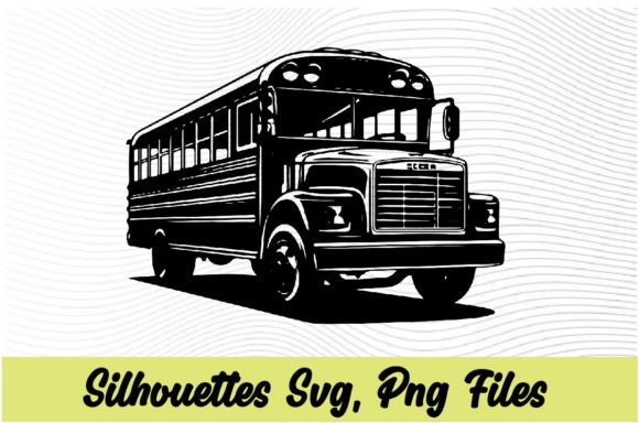 Reviewing School Bus Silhouette PNG, SVG B1 for Embroidery