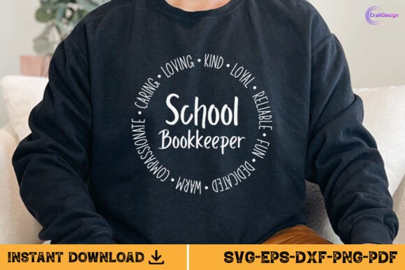 School Bookkeeper Gift Shirt SVG PNG: Graphics for Crafts
