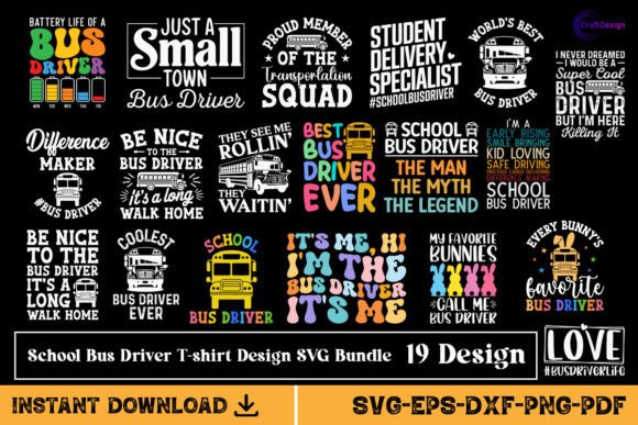 School Bus Driver SVG Bundle: Graphics for Crafts