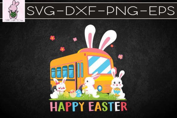 School Bus Happy Easter SVG: Graphics for Crafts