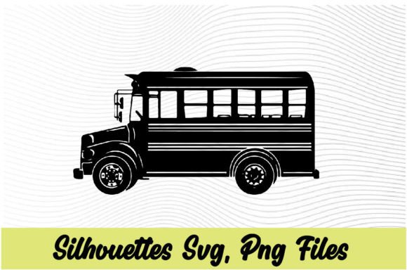 School Bus Silhouette: Graphics for Crafts