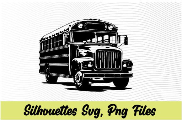School Bus Silhouette Graphics for Crafts