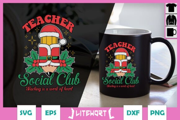 Teacher Social Club Christmas SVG: Graphics for Crafts